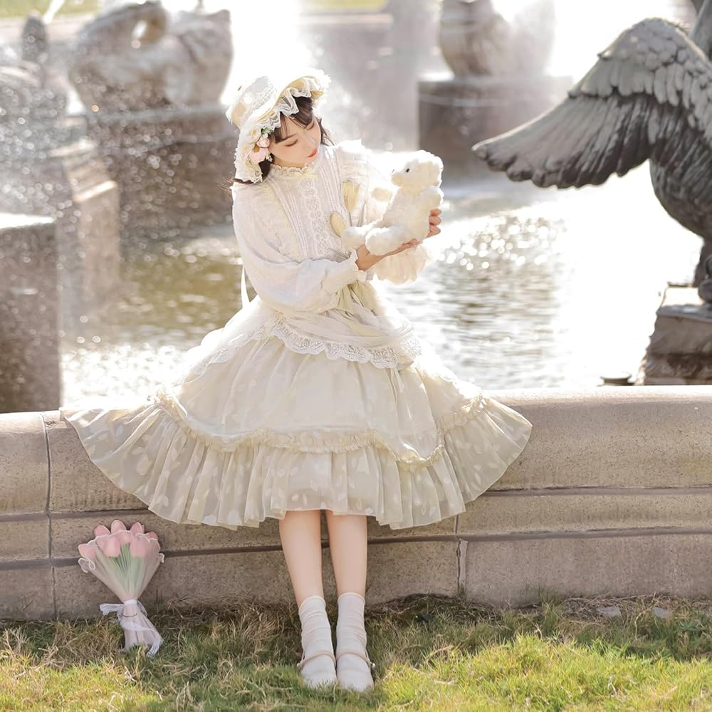 ロリータドレス 田舎ガール ワンピース レトロ 長袖 姫ドレス お嬢様 森ガール ロリータドレス 田舎ガール ワンピース レトロ 長袖 姫ドレス